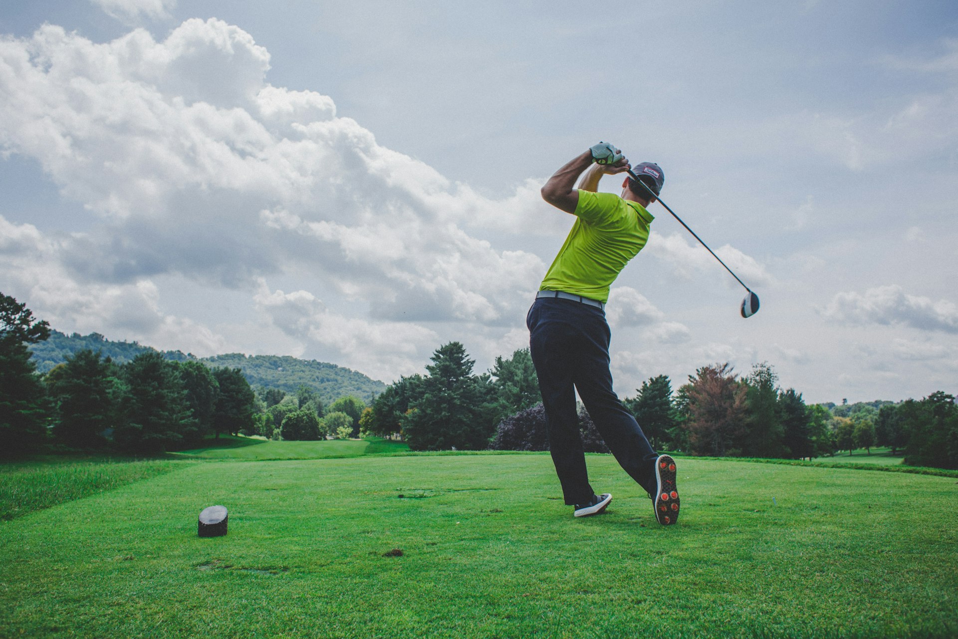 Professional golfer during tournament play